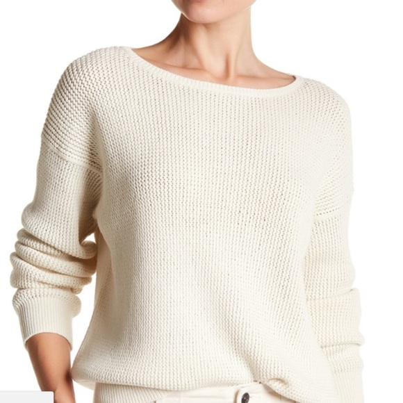 Vince Lattice Stitch Crewneck Sweater Knitwear Coastal, size Small - Picture 1 of 13